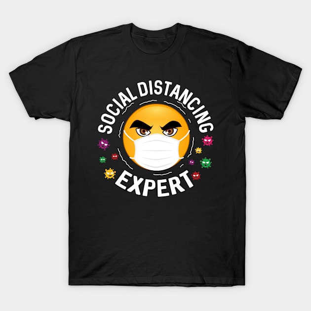 Funny Social Distancing Expert Introvert Mask Virus T-Shirt by Your Funny Gifts